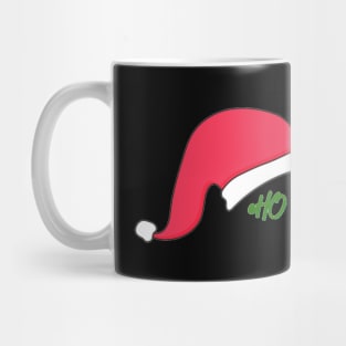 Santa Hat Mustache Black Background Mug